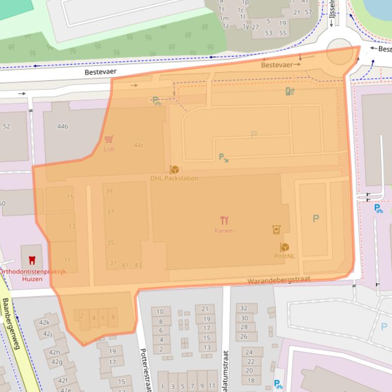 Kaart van postcodegebied 1271ZC.