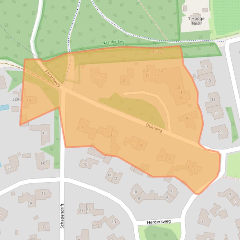 Kaart van postcodegebied 1272AE.