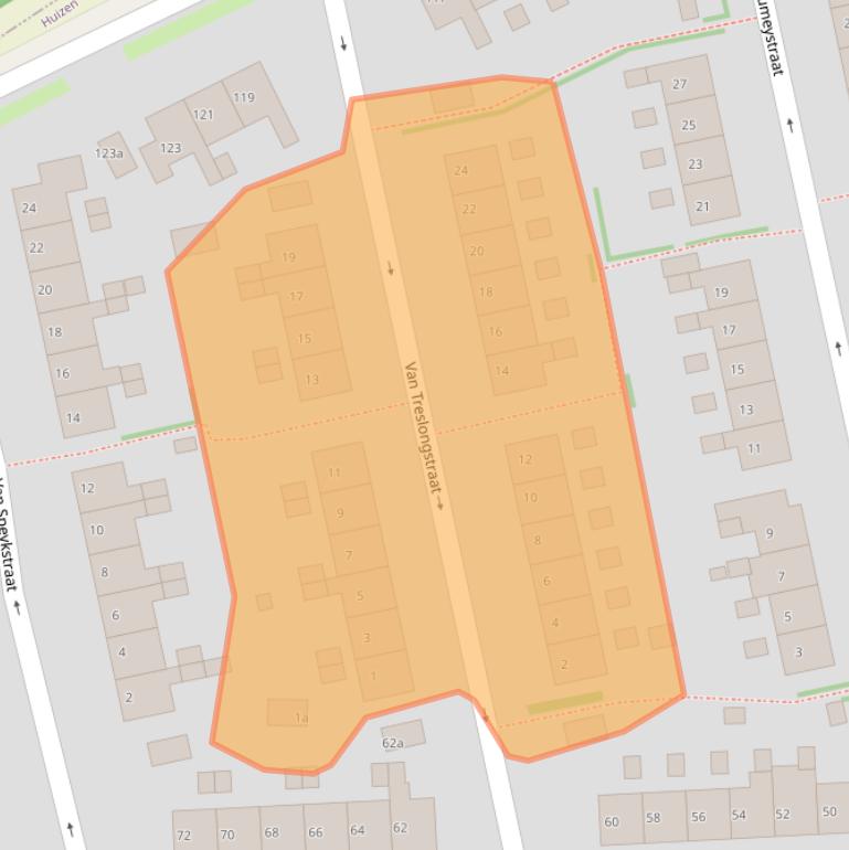 Kaart van postcodegebied 1272AP.