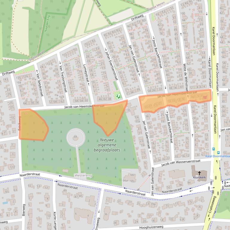 Kaart van postcodegebied 1272AW.