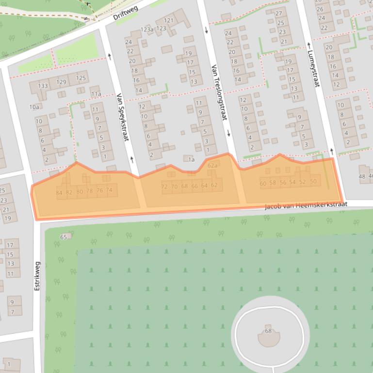 Kaart van postcodegebied 1272AZ.