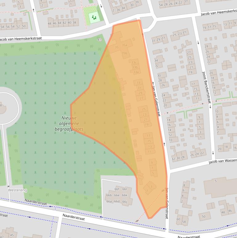 Kaart van postcodegebied 1272BA.