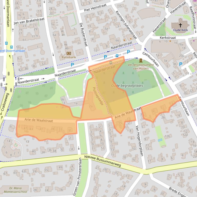 Kaart van postcodegebied 1272CB.