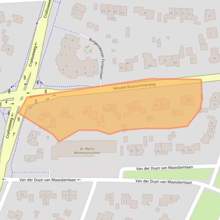 Kaart van postcodegebied 1272CD.