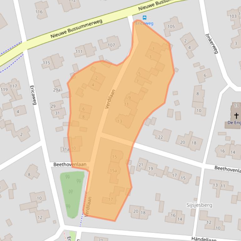 Kaart van postcodegebied 1272EA.