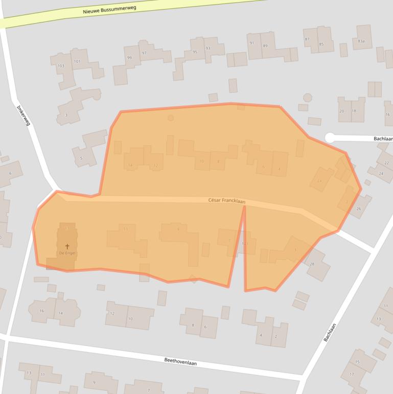 Kaart van postcodegebied 1272EC.