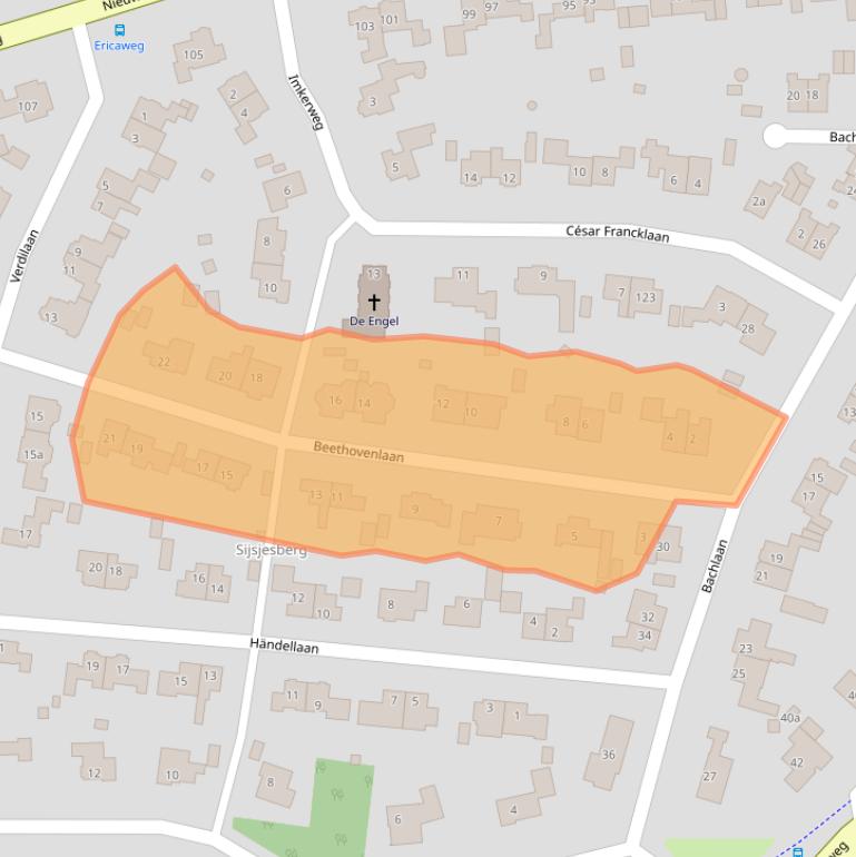 Kaart van postcodegebied 1272ED.