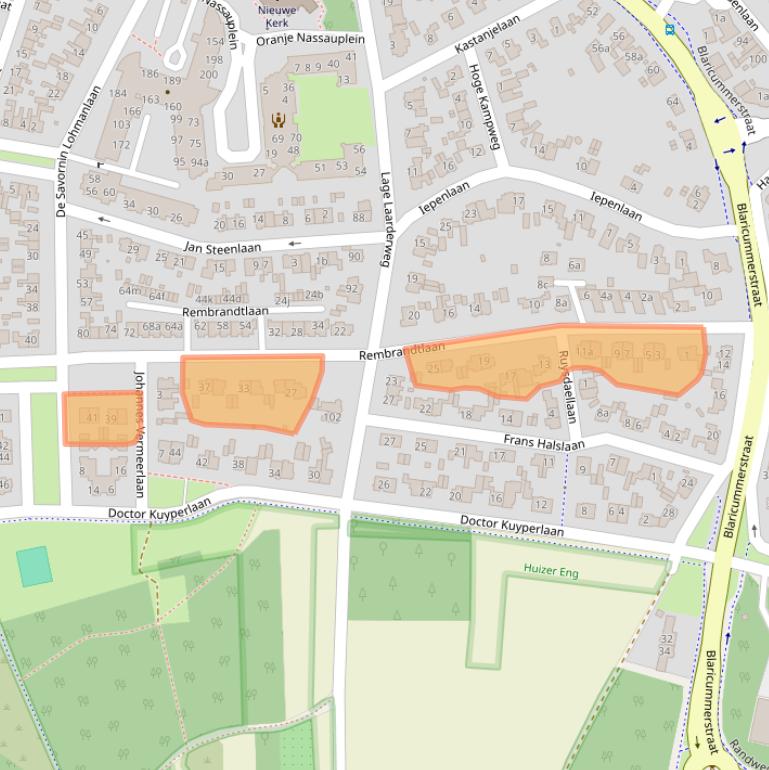 Kaart van postcodegebied 1272GM.