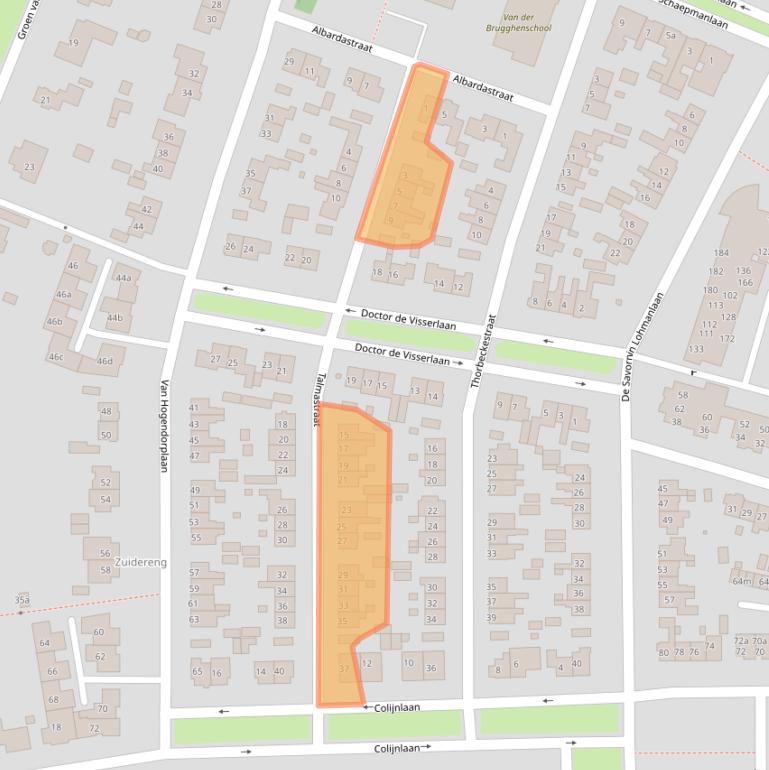 Kaart van postcodegebied 1272GZ.