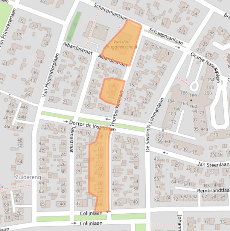 Kaart van postcodegebied 1272HC.