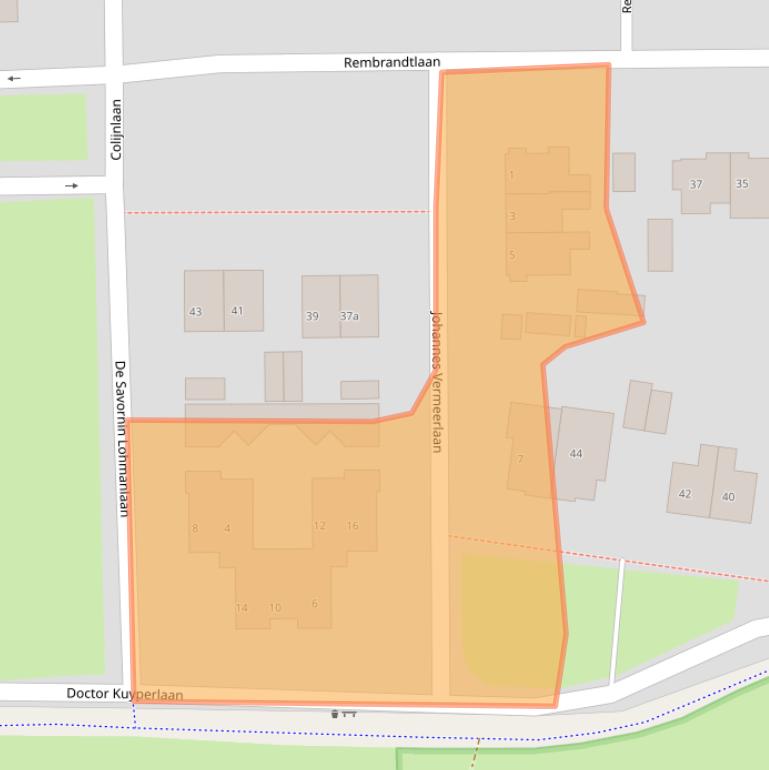 Kaart van postcodegebied 1272HL.