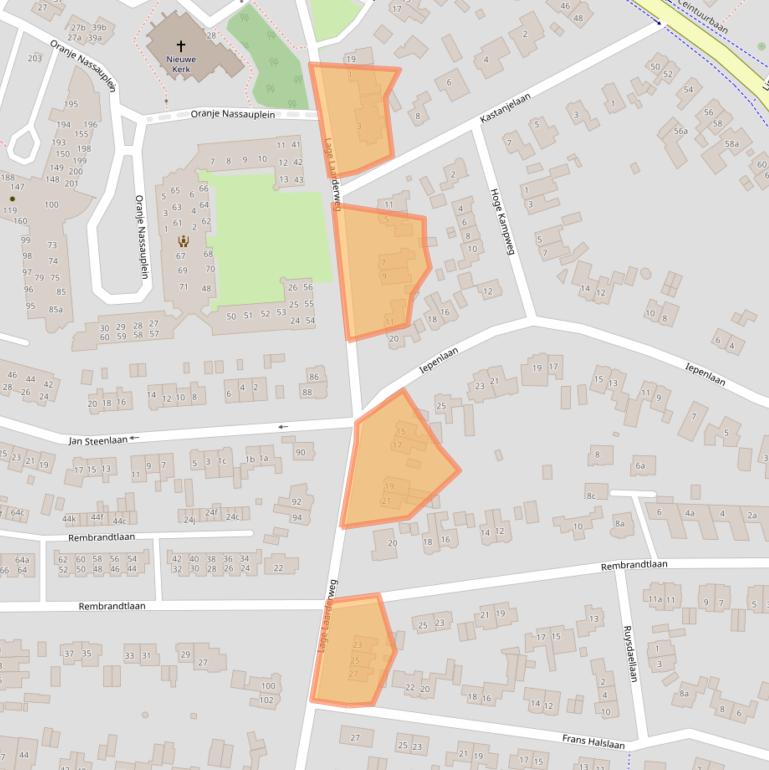 Kaart van postcodegebied 1272JA.