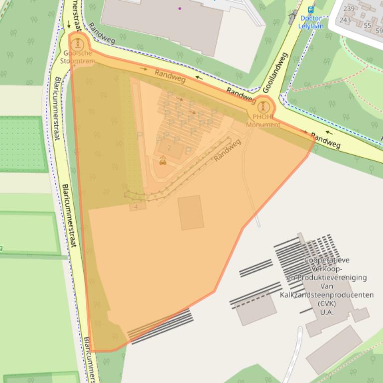 Kaart van postcodegebied 1272LZ.