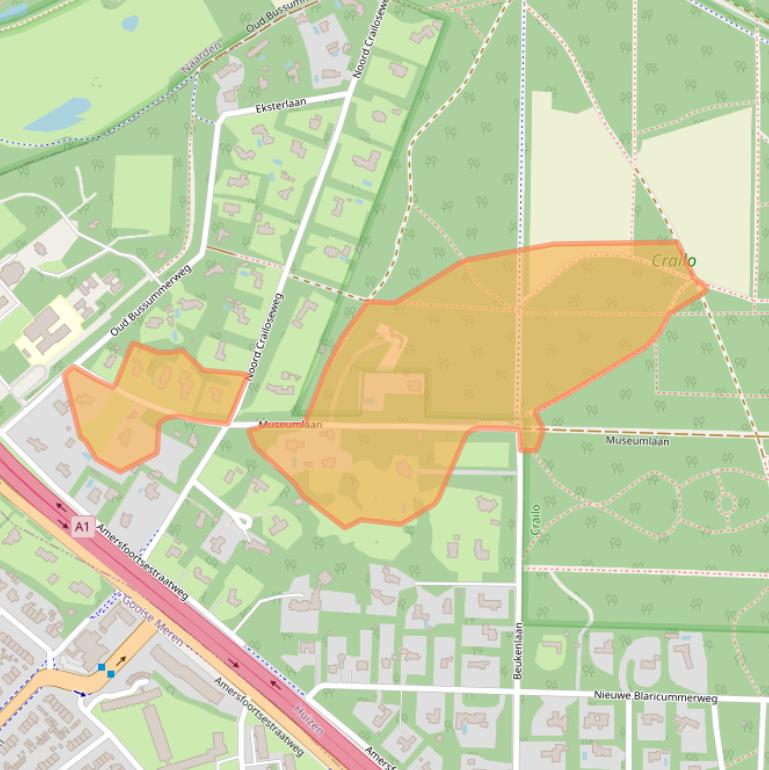 Kaart van postcodegebied 1272RH.