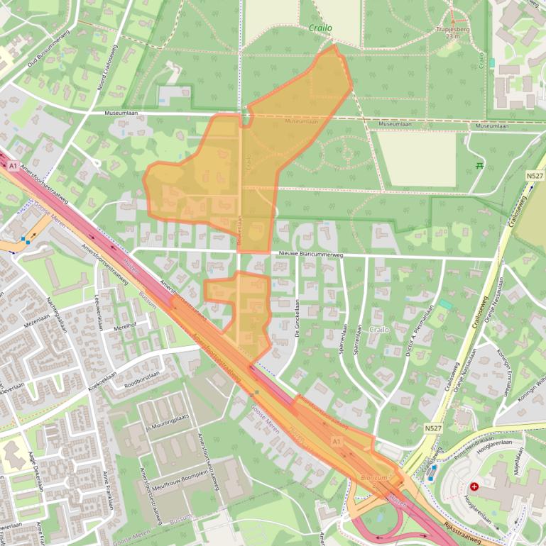 Kaart van postcodegebied 1272RJ.