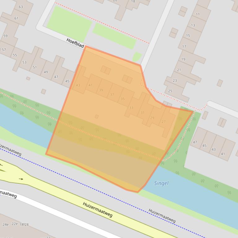 Kaart van postcodegebied 1273AB.