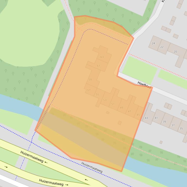 Kaart van postcodegebied 1273AC.