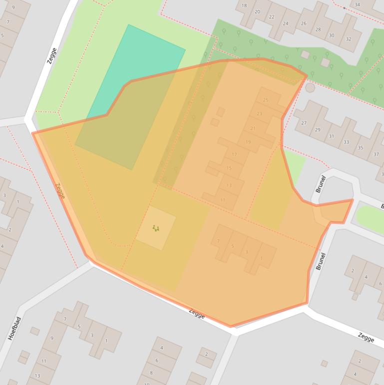 Kaart van postcodegebied 1273BA.