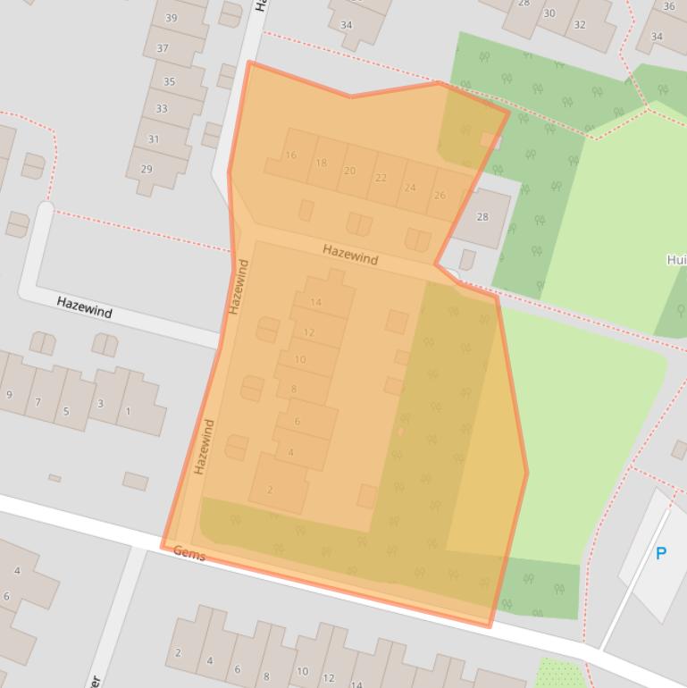 Kaart van postcodegebied 1273HG.