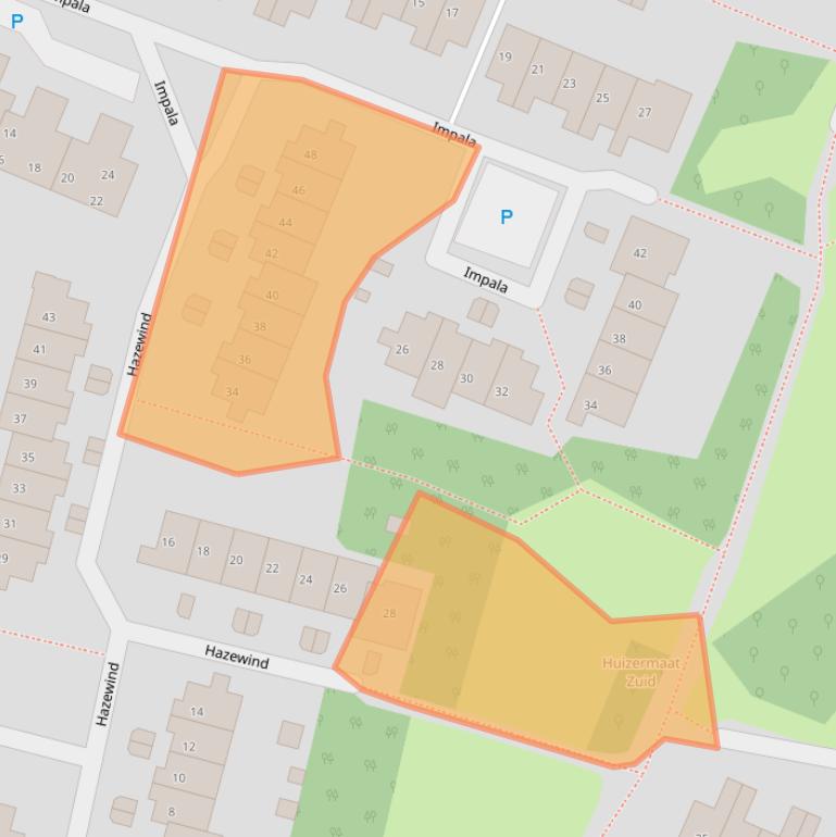 Kaart van postcodegebied 1273HH.