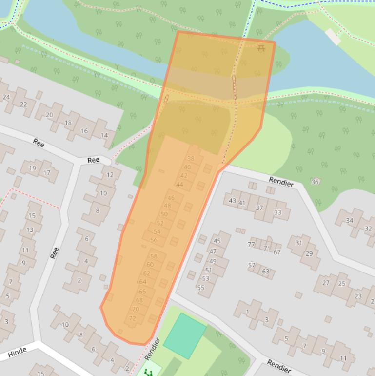 Kaart van postcodegebied 1273HT.