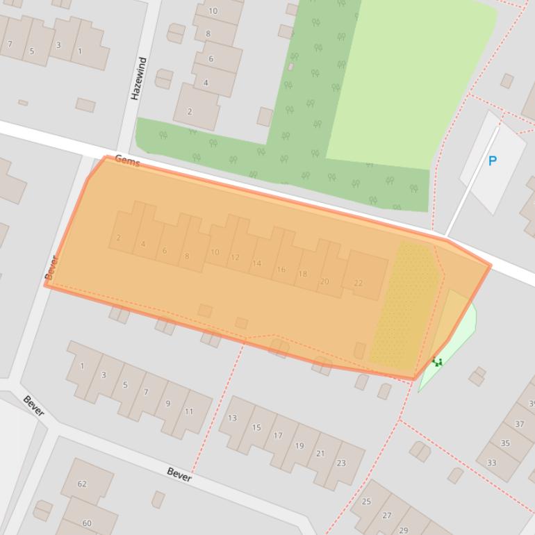 Kaart van postcodegebied 1273HW.