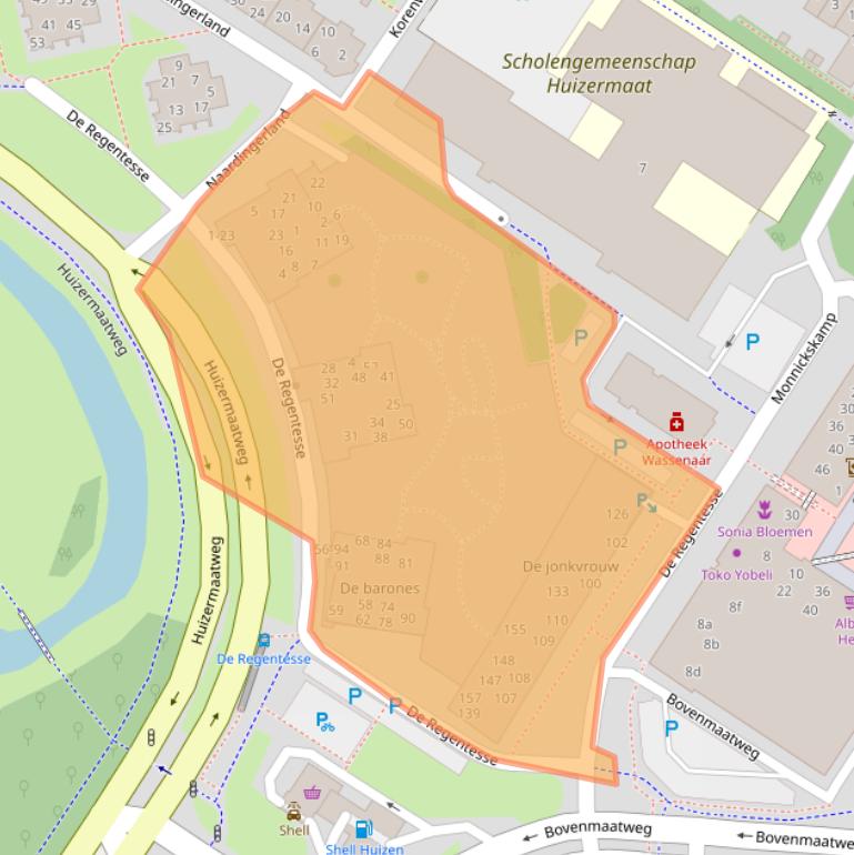 Kaart van postcodegebied 1273JZ.