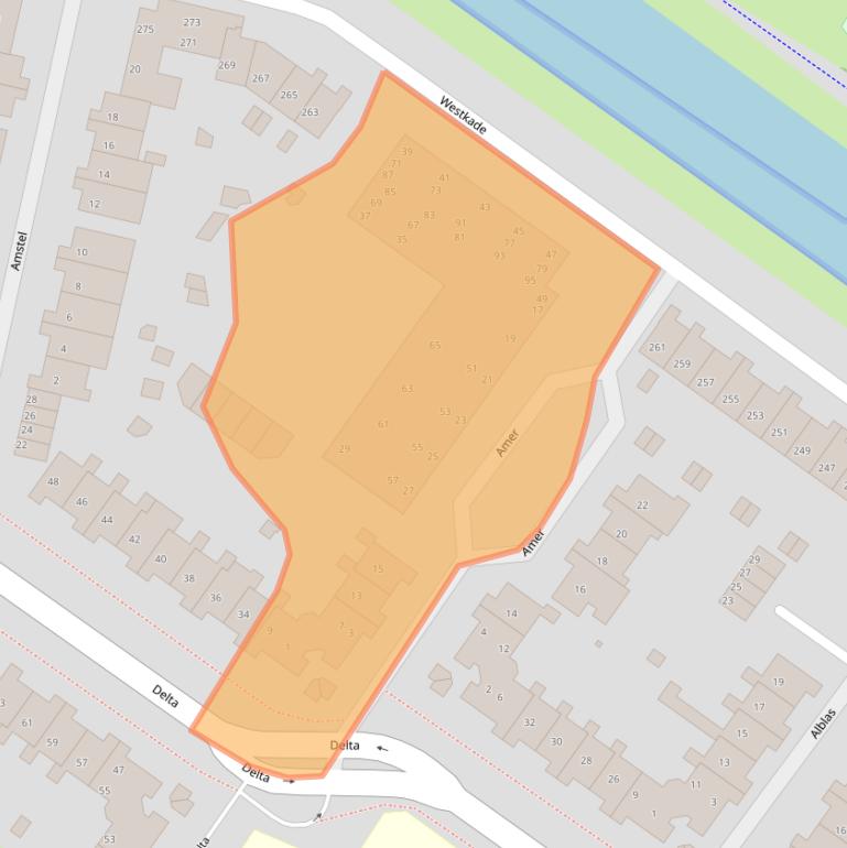 Kaart van postcodegebied 1273LL.