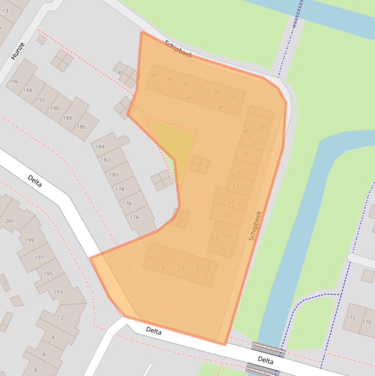 Kaart van postcodegebied 1273MJ.