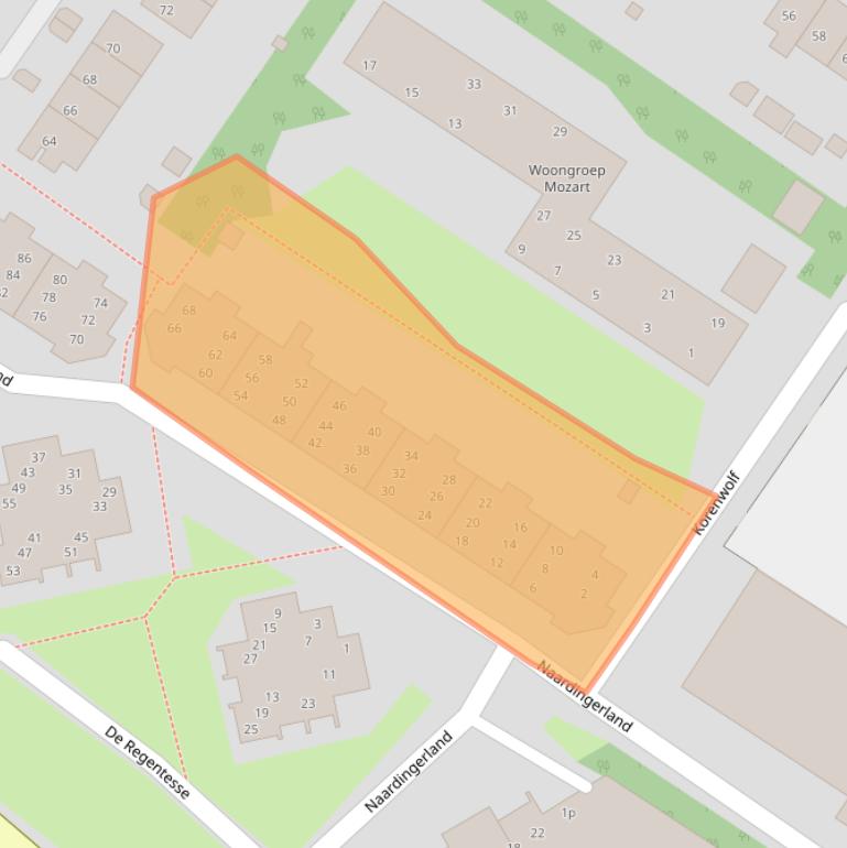 Kaart van postcodegebied 1273NJ.