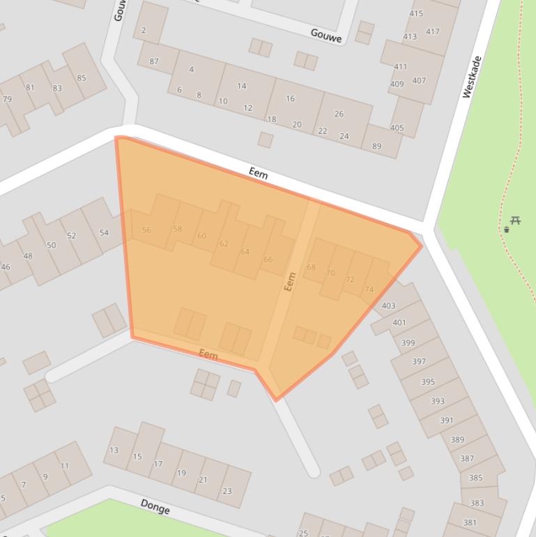 Kaart van postcodegebied 1273PK.