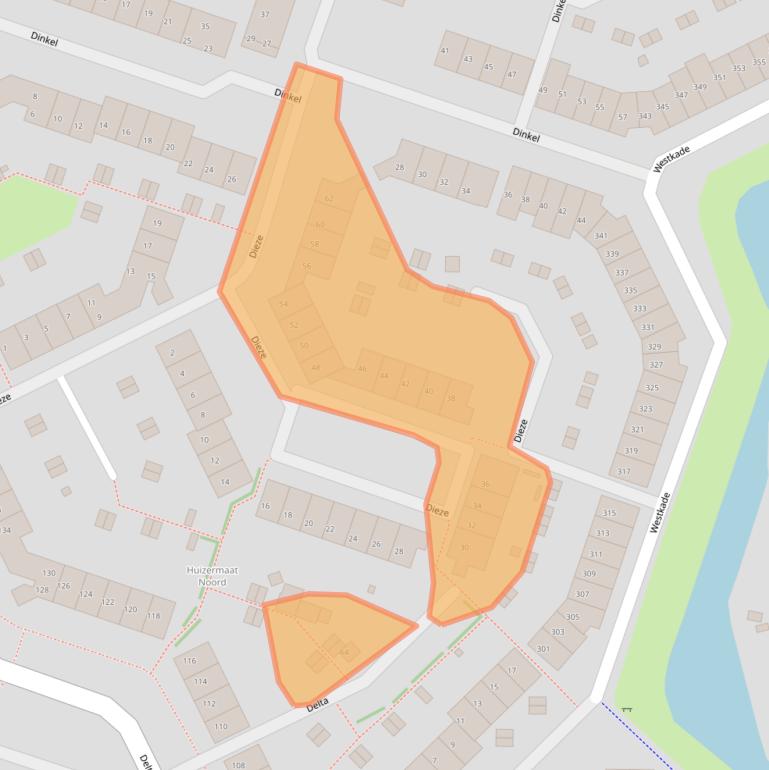 Kaart van postcodegebied 1273PX.