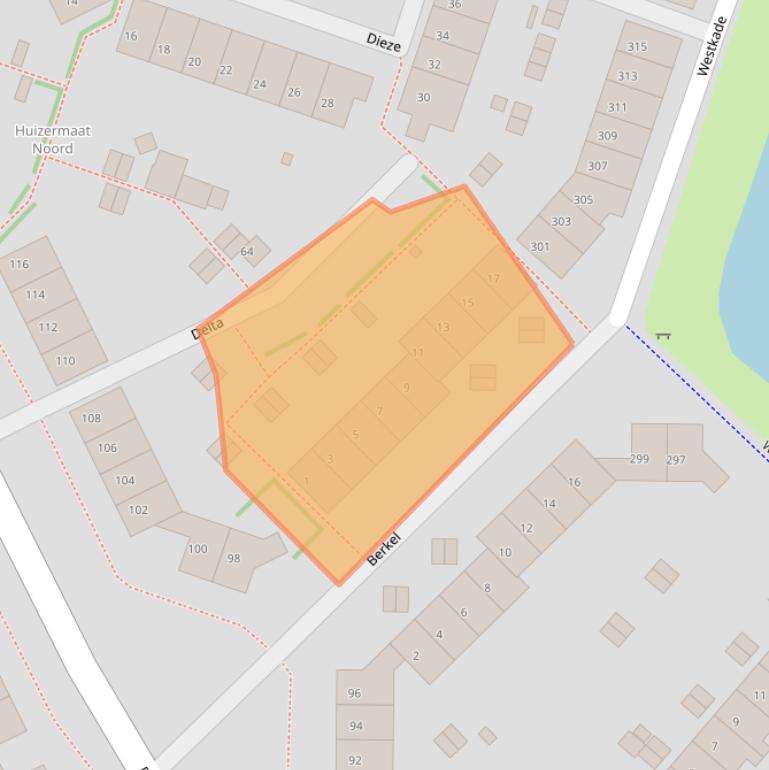 Kaart van postcodegebied 1273RA.