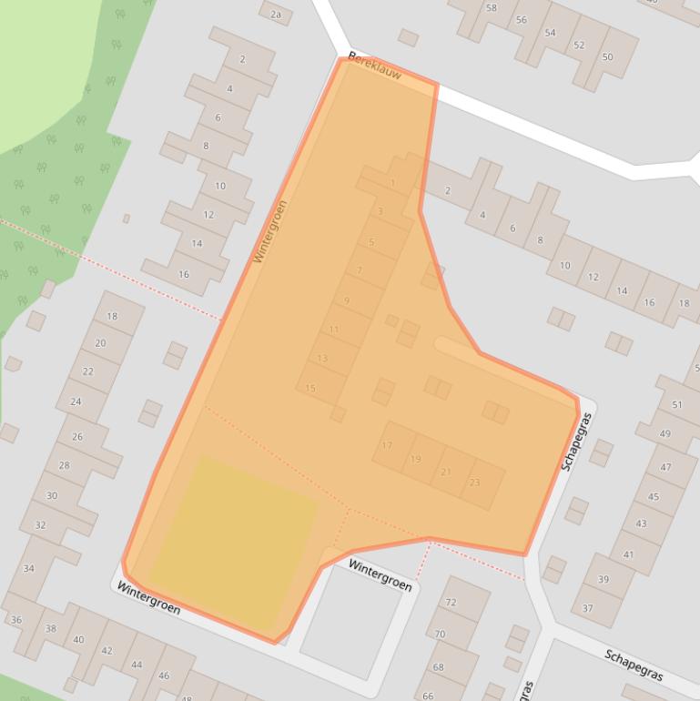 Kaart van postcodegebied 1273TJ.