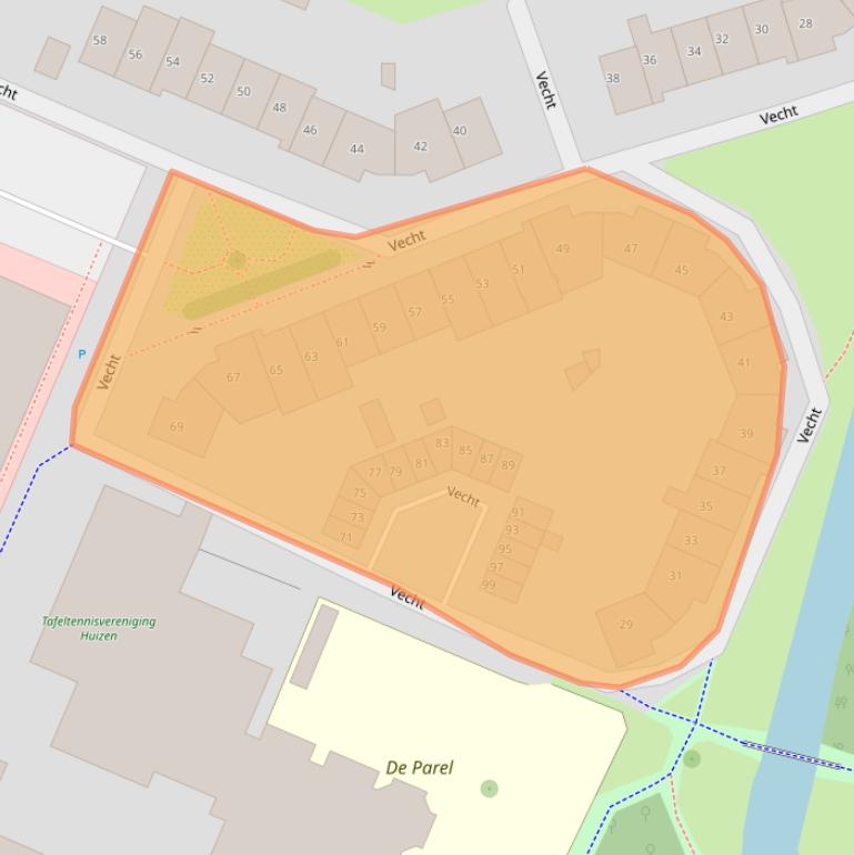 Kaart van postcodegebied 1273WG.