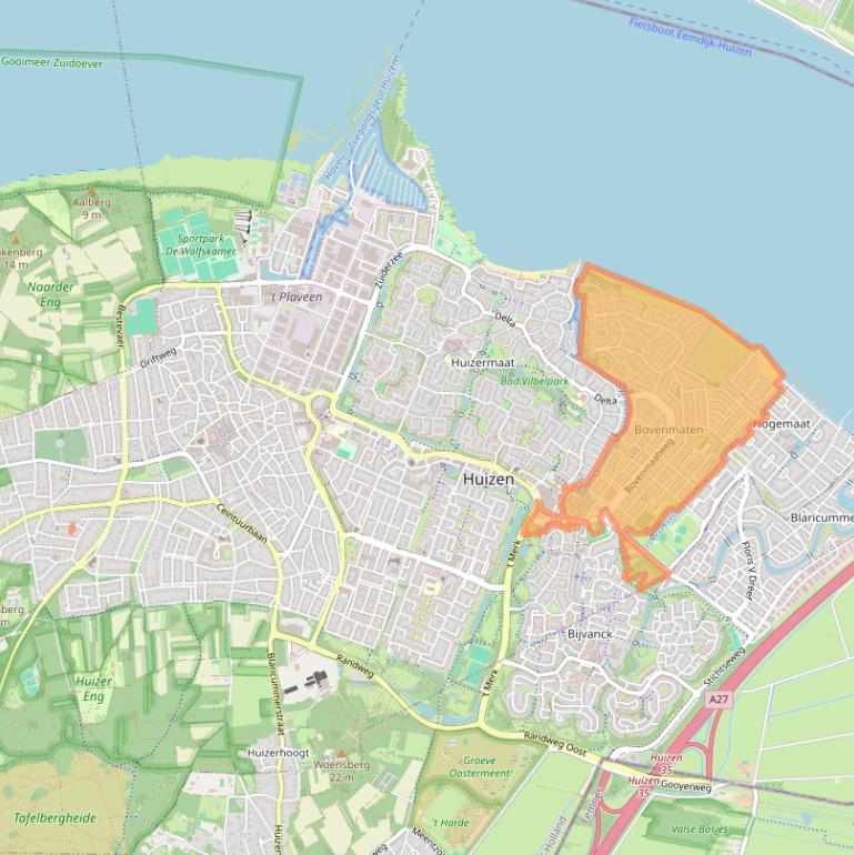 Kaart van postcodegebied 1274.