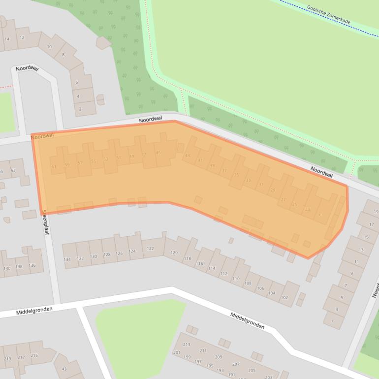 Kaart van postcodegebied 1274AB.