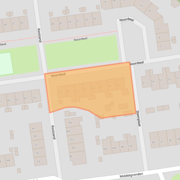 Kaart van postcodegebied 1274AC.