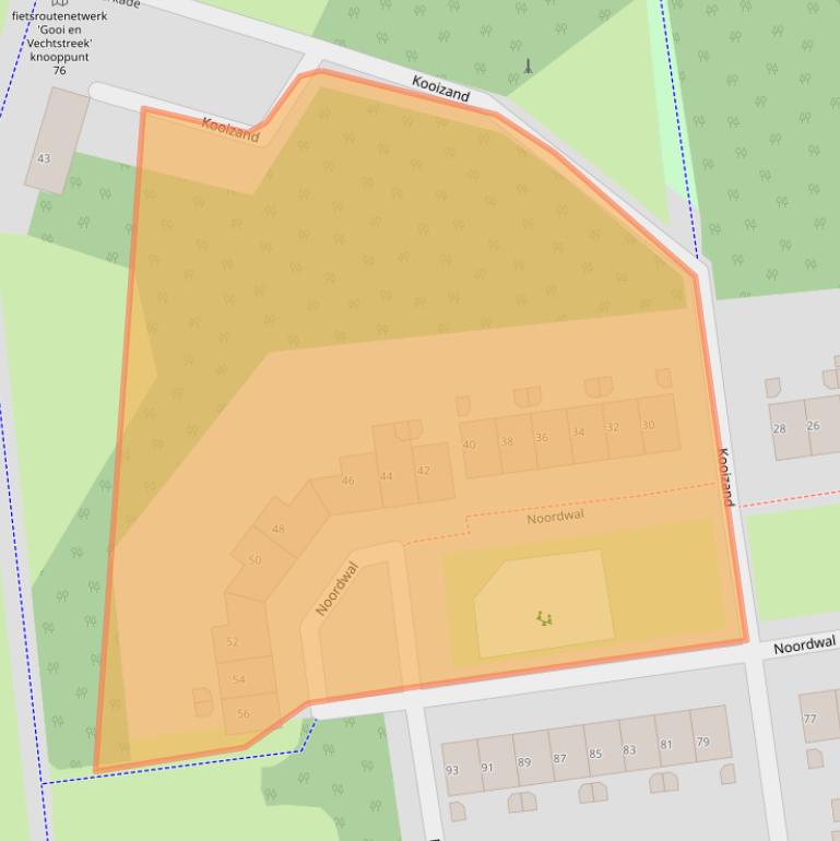 Kaart van postcodegebied 1274AG.