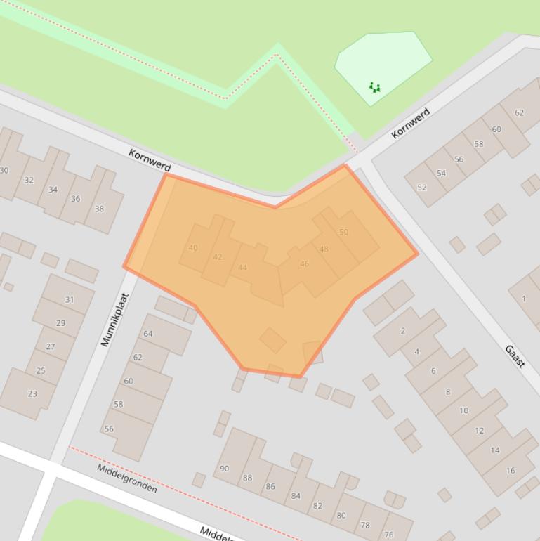 Kaart van postcodegebied 1274AL.