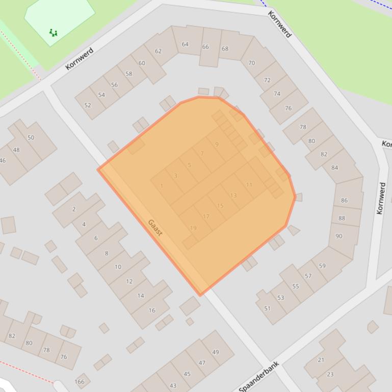 Kaart van postcodegebied 1274AN.