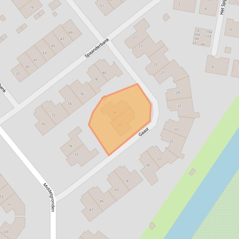 Kaart van postcodegebied 1274AS.