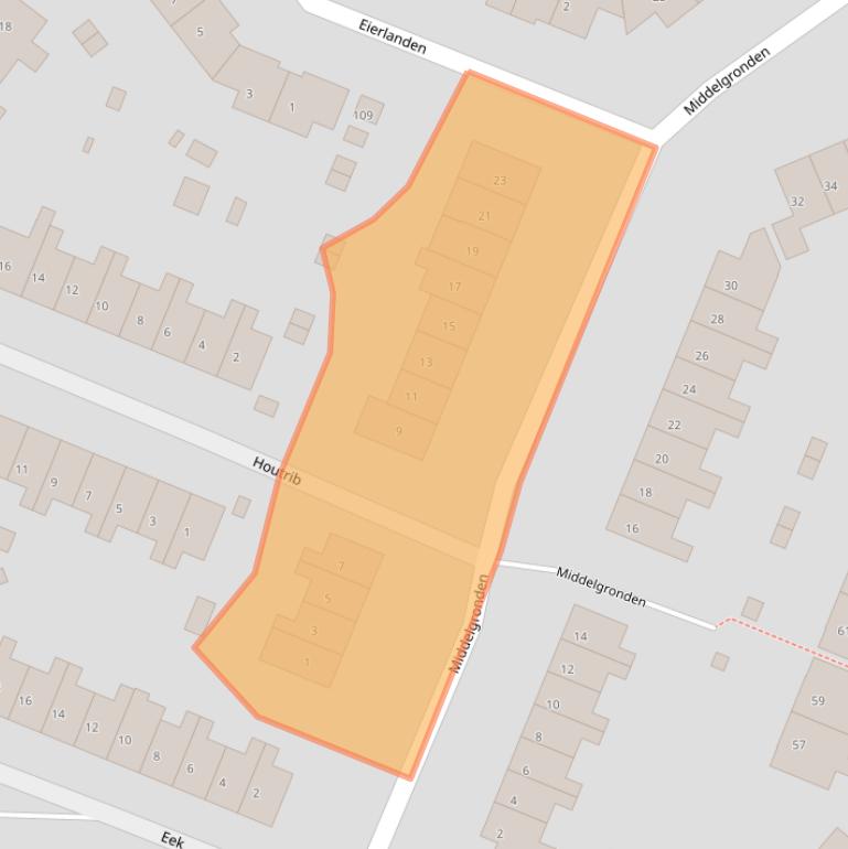 Kaart van postcodegebied 1274BA.