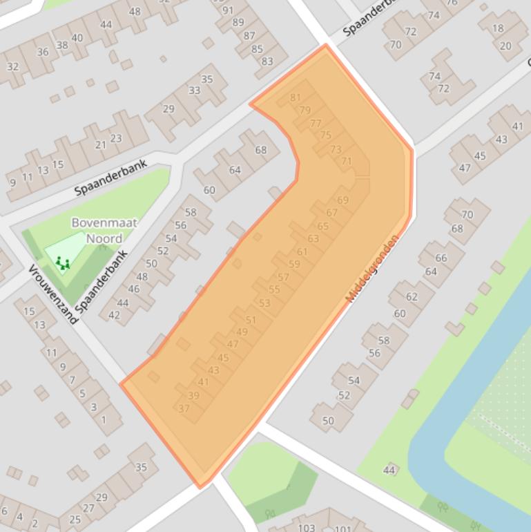 Kaart van postcodegebied 1274BC.