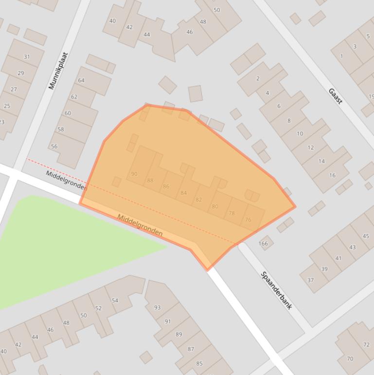 Kaart van postcodegebied 1274BR.