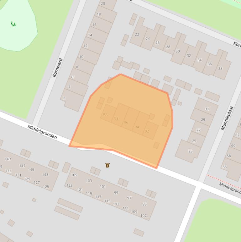 Kaart van postcodegebied 1274BS.