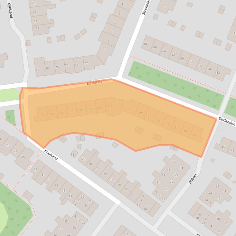 Kaart van postcodegebied 1274CN.