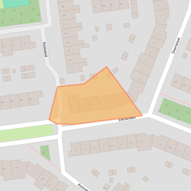 Kaart van postcodegebied 1274CW.