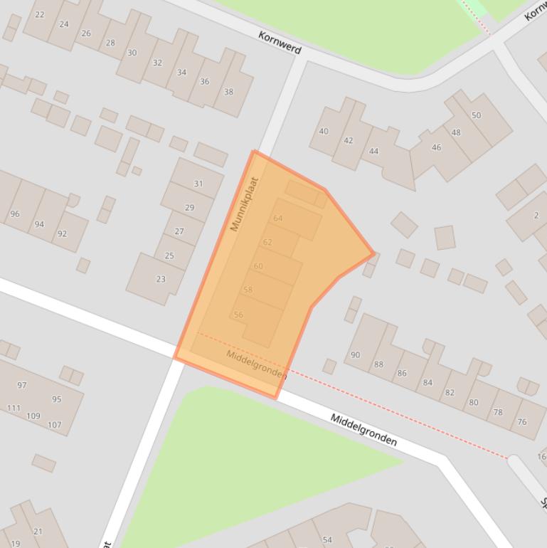 Kaart van postcodegebied 1274EZ.