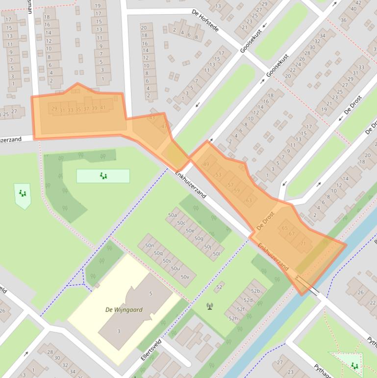 Kaart van postcodegebied 1274HT.